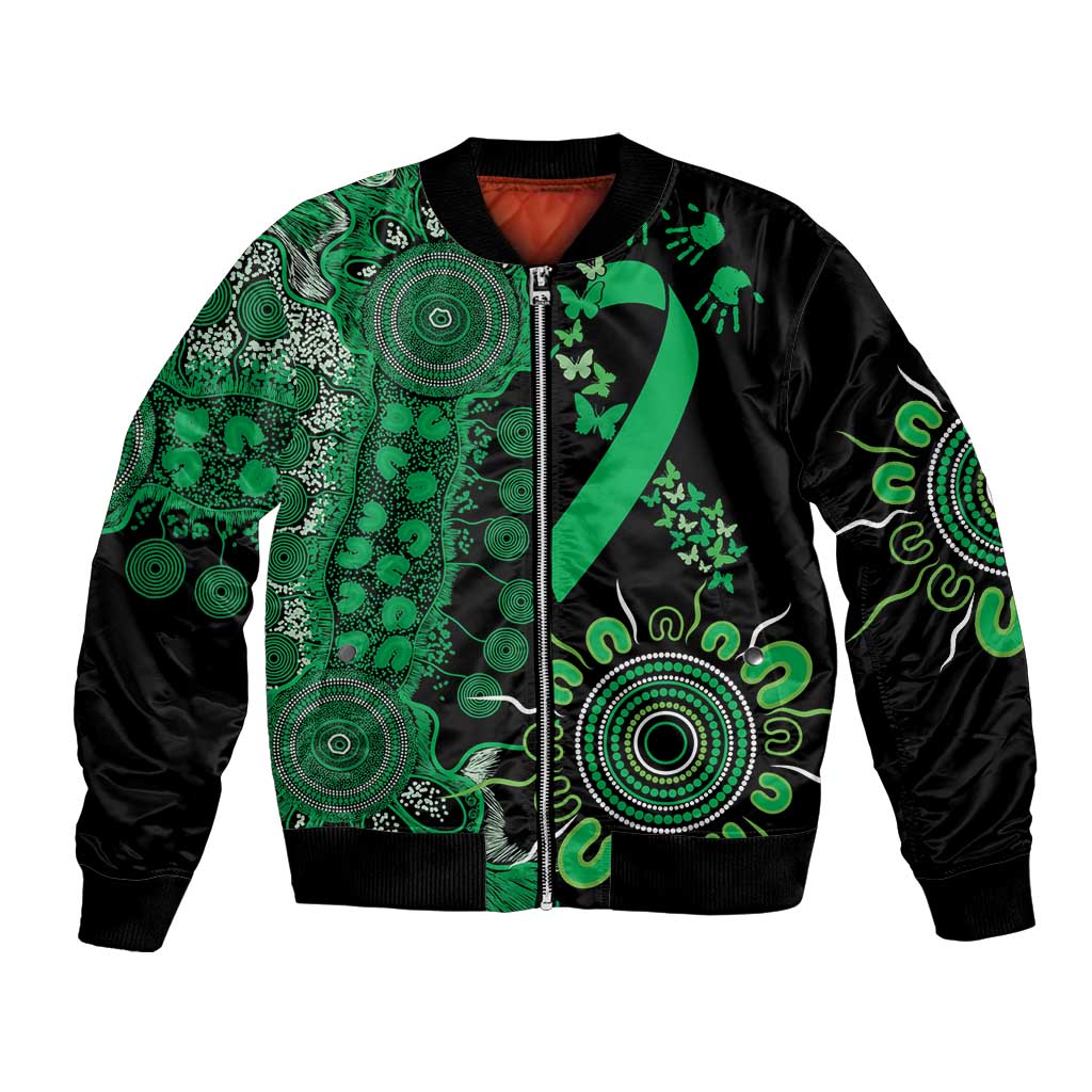 Minority Mental Health Awareness Personalised Bomber Jacket Aboriginal Ribbon Dot Painting