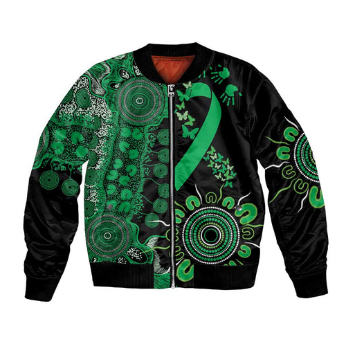 Minority Mental Health Awareness Personalised Bomber Jacket Aboriginal Ribbon Dot Painting