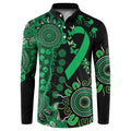 Minority Mental Health Awareness Personalised Button Sweatshirt Aboriginal Ribbon Dot Painting
