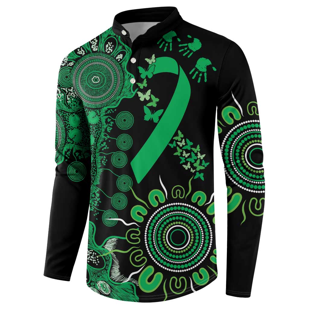 Minority Mental Health Awareness Personalised Button Sweatshirt Aboriginal Ribbon Dot Painting