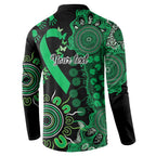 Minority Mental Health Awareness Personalised Button Sweatshirt Aboriginal Ribbon Dot Painting