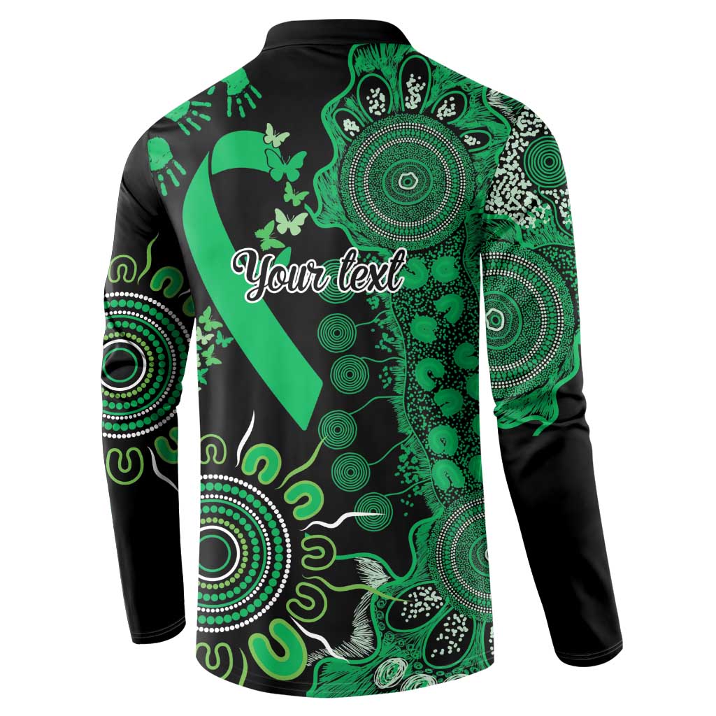 Minority Mental Health Awareness Personalised Button Sweatshirt Aboriginal Ribbon Dot Painting