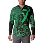 Minority Mental Health Awareness Personalised Button Sweatshirt Aboriginal Ribbon Dot Painting