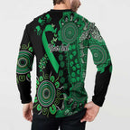Minority Mental Health Awareness Personalised Button Sweatshirt Aboriginal Ribbon Dot Painting