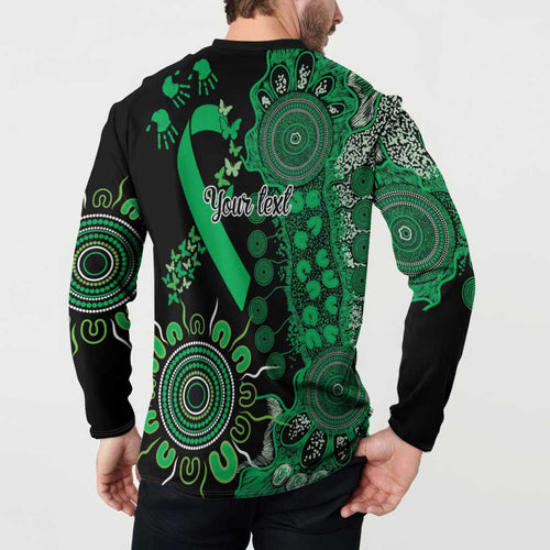 Minority Mental Health Awareness Personalised Button Sweatshirt Aboriginal Ribbon Dot Painting