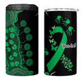 Minority Mental Health Awareness Personalised 4 in 1 Can Cooler Tumbler Aboriginal Ribbon Dot Painting