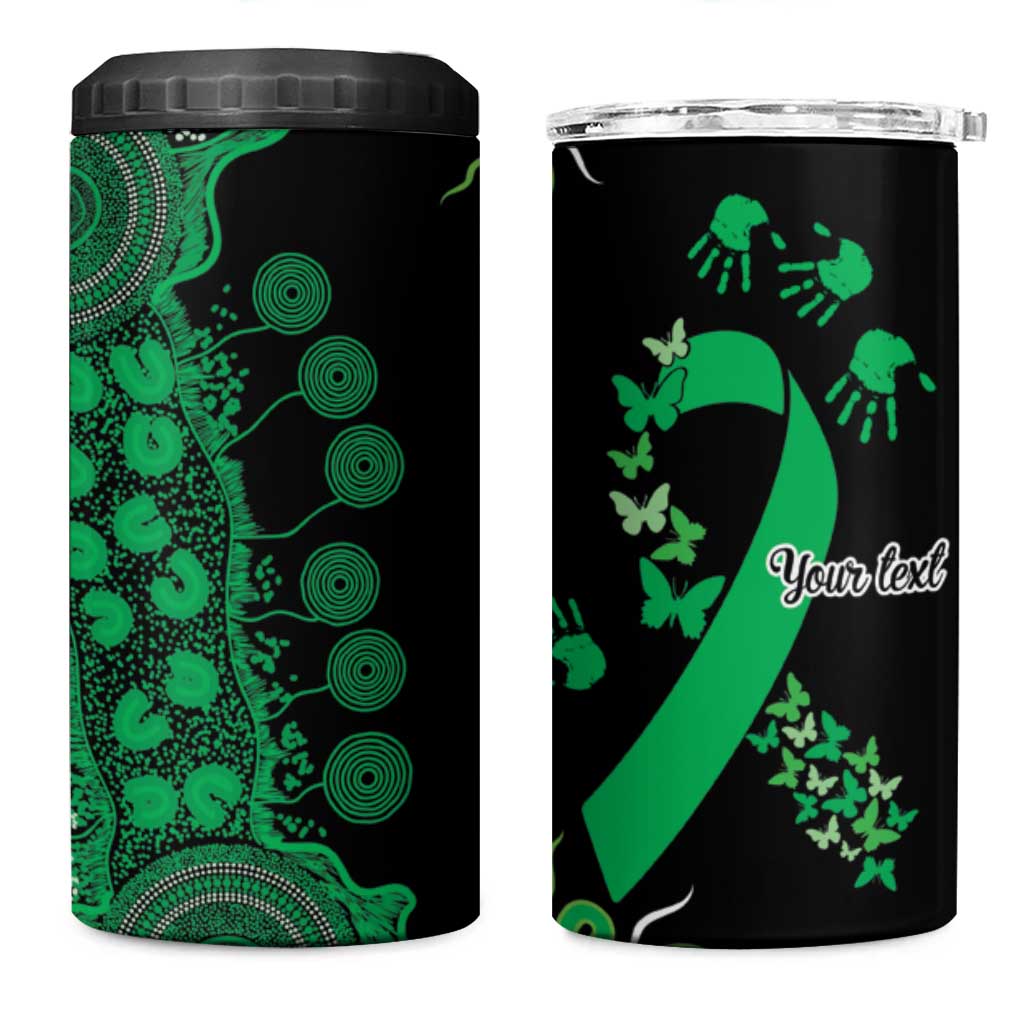 Minority Mental Health Awareness Personalised 4 in 1 Can Cooler Tumbler Aboriginal Ribbon Dot Painting