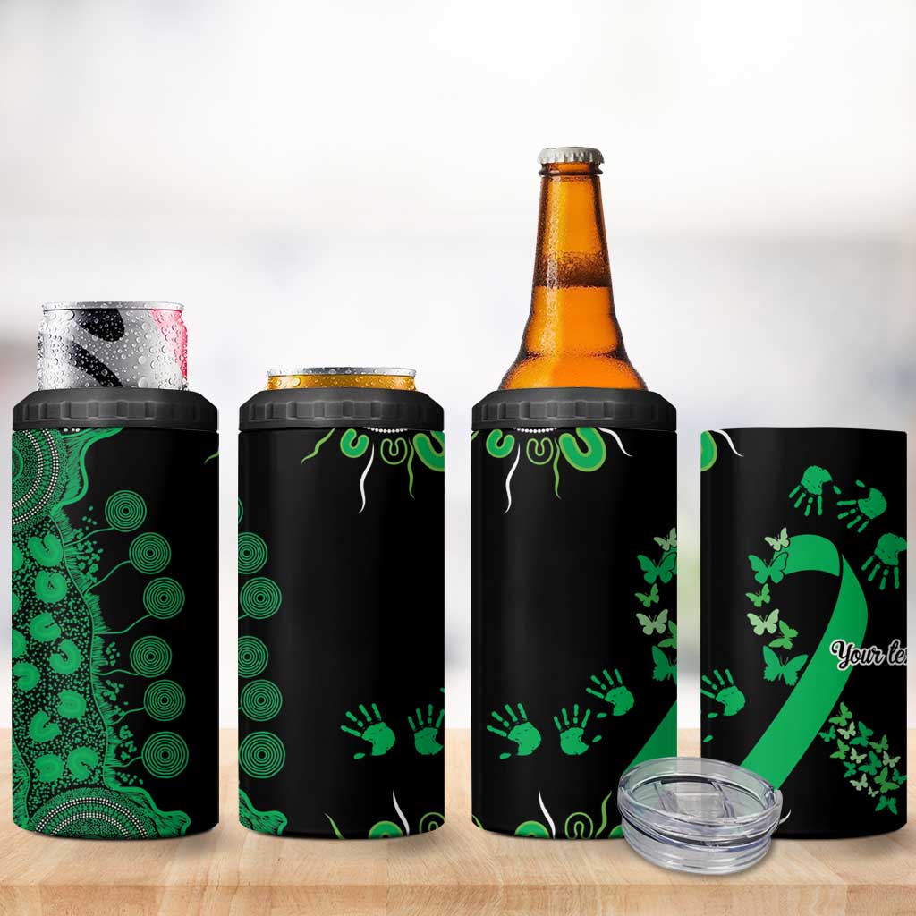 Minority Mental Health Awareness Personalised 4 in 1 Can Cooler Tumbler Aboriginal Ribbon Dot Painting