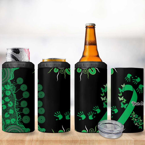 Minority Mental Health Awareness Personalised 4 in 1 Can Cooler Tumbler Aboriginal Ribbon Dot Painting