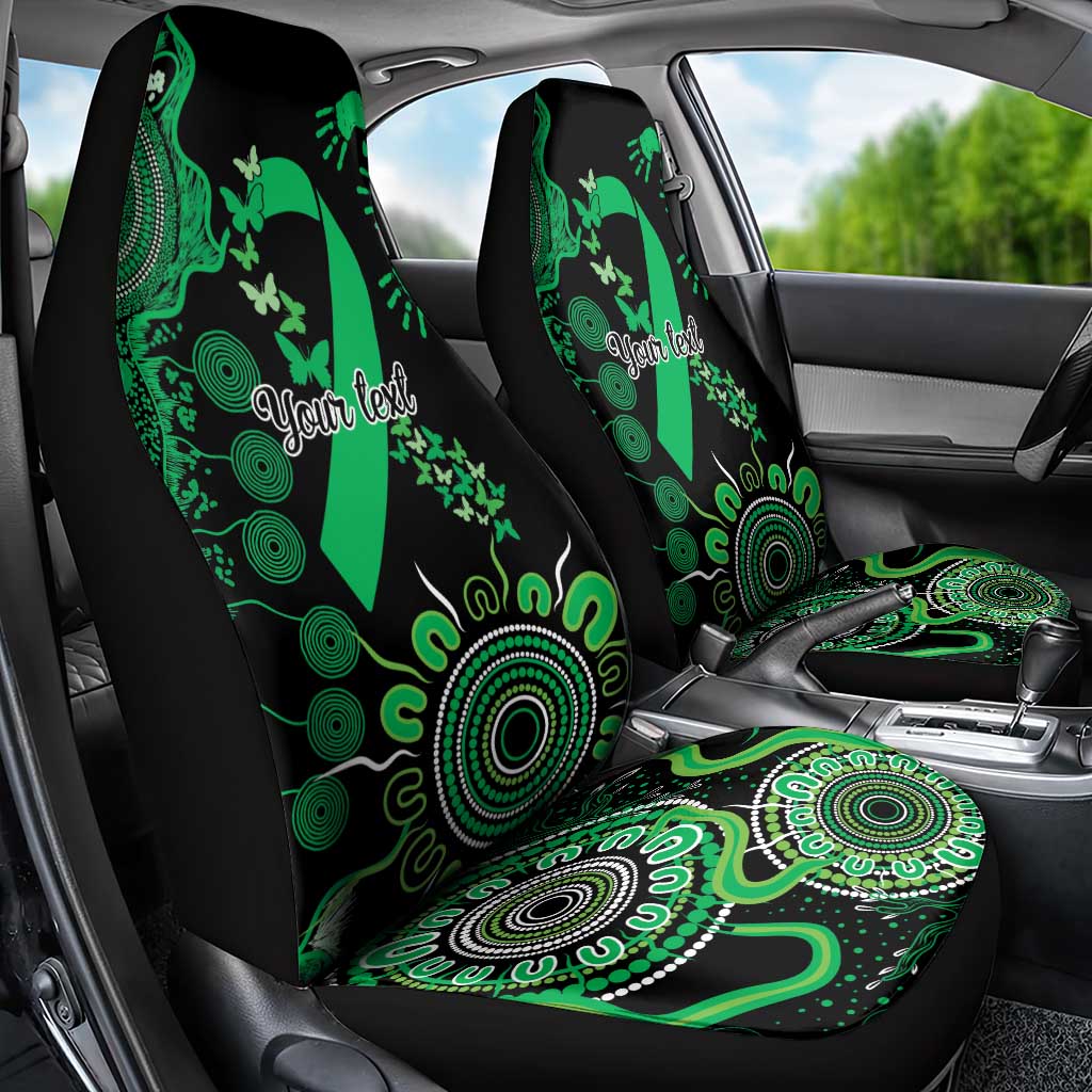 Minority Mental Health Awareness Personalised Car Seat Cover Aboriginal Ribbon Dot Painting