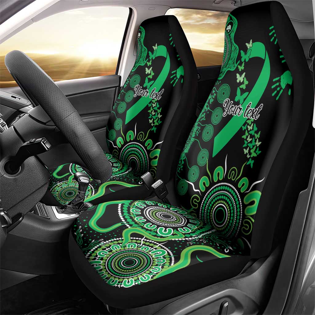 Minority Mental Health Awareness Personalised Car Seat Cover Aboriginal Ribbon Dot Painting
