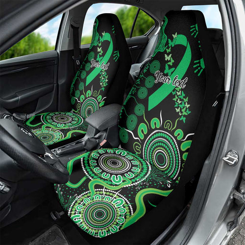 Minority Mental Health Awareness Personalised Car Seat Cover Aboriginal Ribbon Dot Painting