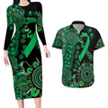 Minority Mental Health Awareness Personalised Couples Matching Long Sleeve Bodycon Dress and Hawaiian Shirt Aboriginal Ribbon Dot Painting