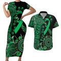 Minority Mental Health Awareness Personalised Couples Matching Short Sleeve Bodycon Dress and Hawaiian Shirt Aboriginal Ribbon Dot Painting