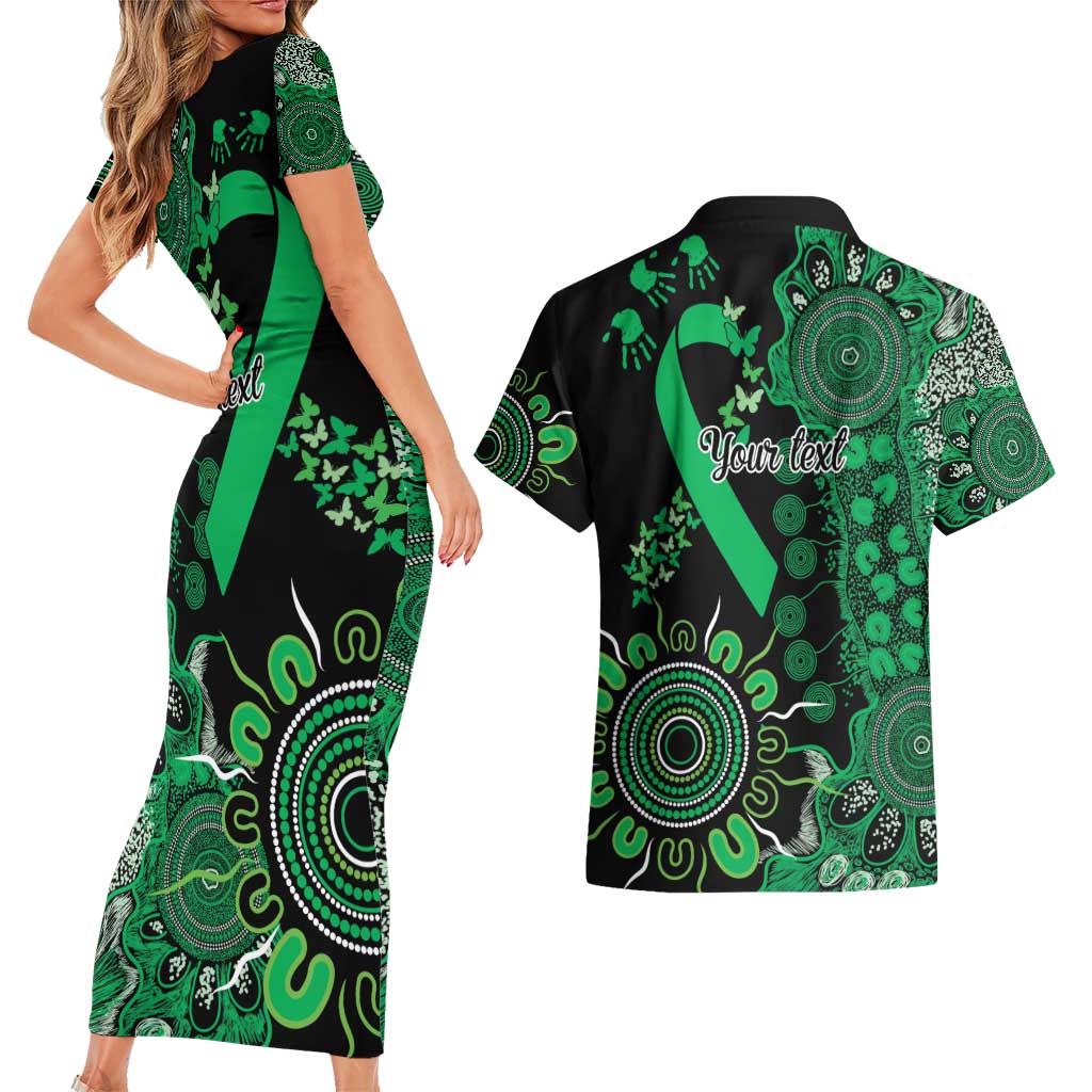 Minority Mental Health Awareness Personalised Couples Matching Short Sleeve Bodycon Dress and Hawaiian Shirt Aboriginal Ribbon Dot Painting
