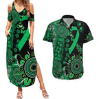 Minority Mental Health Awareness Personalised Couples Matching Summer Maxi Dress and Hawaiian Shirt Aboriginal Ribbon Dot Painting