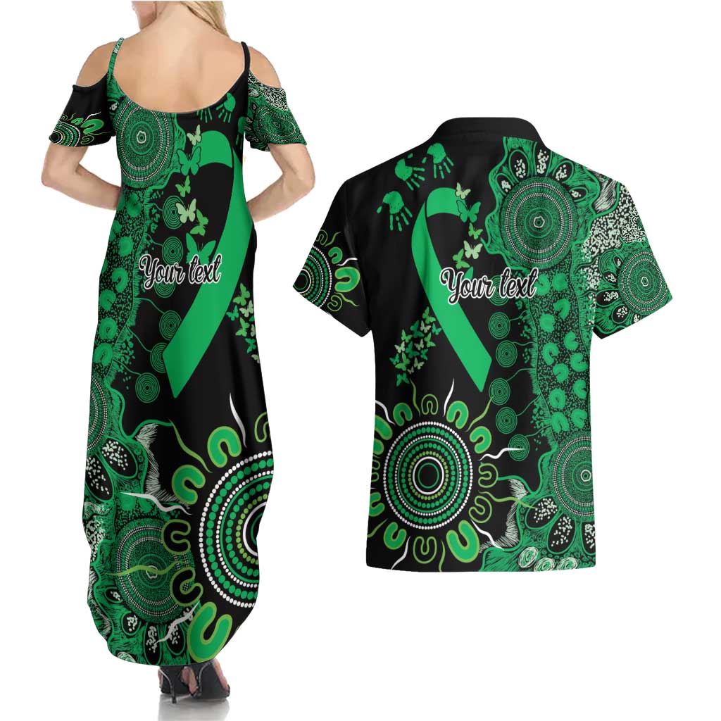 Minority Mental Health Awareness Personalised Couples Matching Summer Maxi Dress and Hawaiian Shirt Aboriginal Ribbon Dot Painting