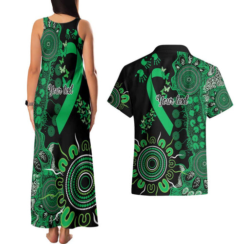 Minority Mental Health Awareness Personalised Couples Matching Tank Maxi Dress and Hawaiian Shirt Aboriginal Ribbon Dot Painting