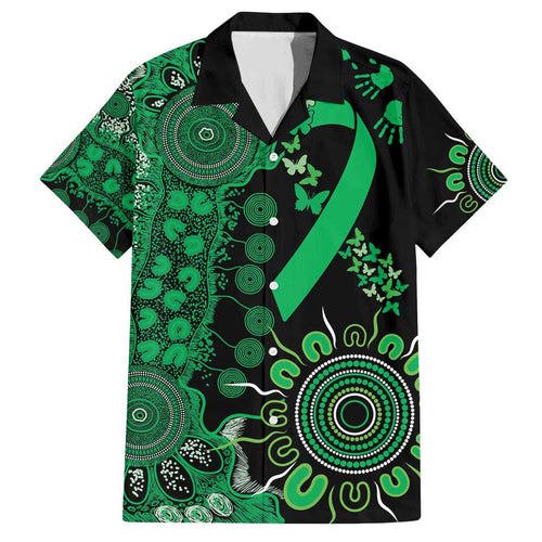Minority Mental Health Awareness Personalised Family Matching Long Sleeve Bodycon Dress and Hawaiian Shirt Aboriginal Ribbon Dot Painting