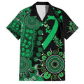 Minority Mental Health Awareness Personalised Family Matching Off The Shoulder Long Sleeve Dress and Hawaiian Shirt Aboriginal Ribbon Dot Painting