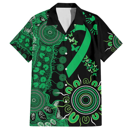 Minority Mental Health Awareness Personalised Family Matching Off The Shoulder Long Sleeve Dress and Hawaiian Shirt Aboriginal Ribbon Dot Painting