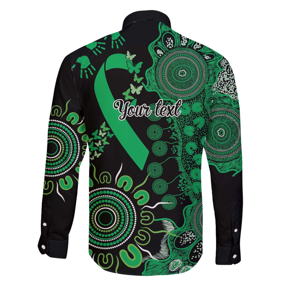 Minority Mental Health Awareness Personalised Family Matching Off The Shoulder Long Sleeve Dress and Hawaiian Shirt Aboriginal Ribbon Dot Painting