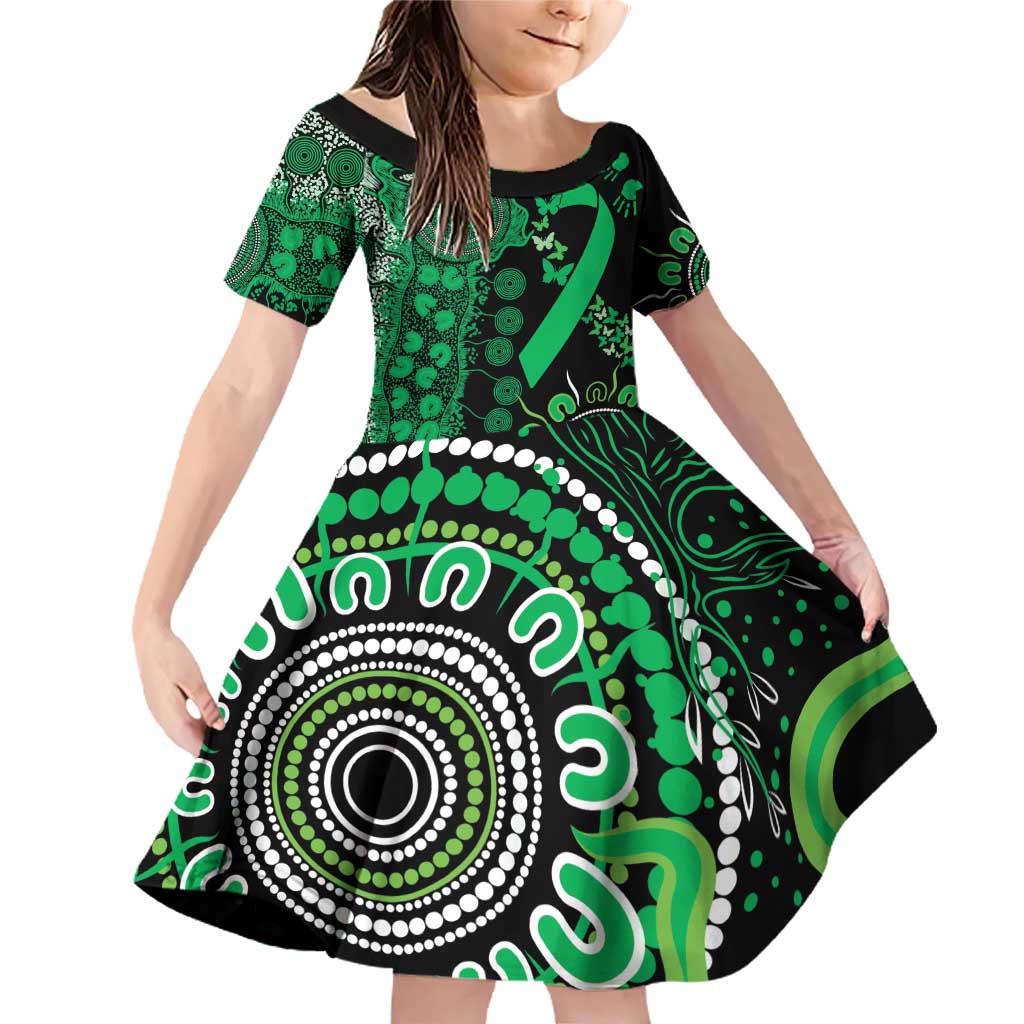Minority Mental Health Awareness Personalised Family Matching Off Shoulder Short Dress and Hawaiian Shirt Aboriginal Ribbon Dot Painting
