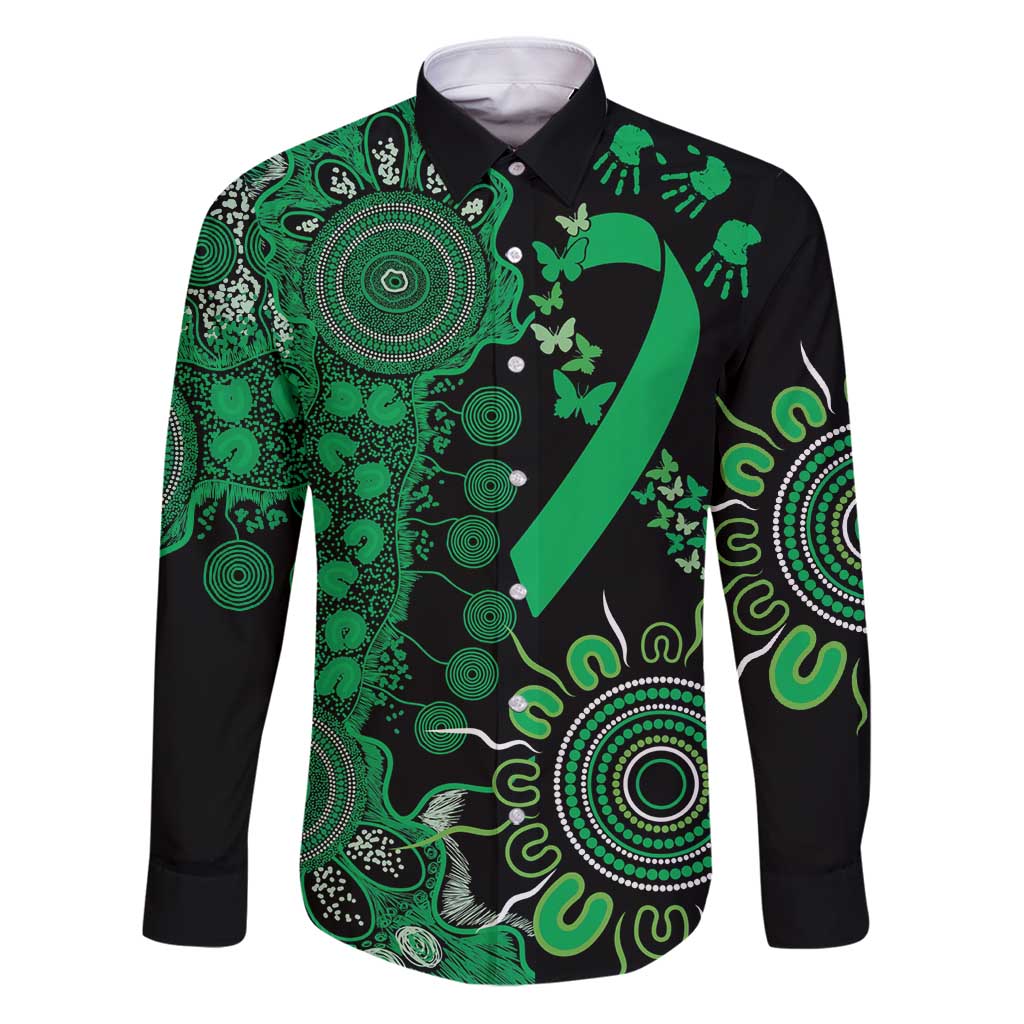 Minority Mental Health Awareness Personalised Family Matching Puletasi and Hawaiian Shirt Aboriginal Ribbon Dot Painting