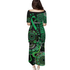 Minority Mental Health Awareness Personalised Family Matching Puletasi and Hawaiian Shirt Aboriginal Ribbon Dot Painting