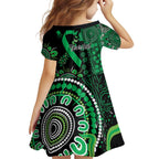 Minority Mental Health Awareness Personalised Family Matching Short Sleeve Bodycon Dress and Hawaiian Shirt Aboriginal Ribbon Dot Painting