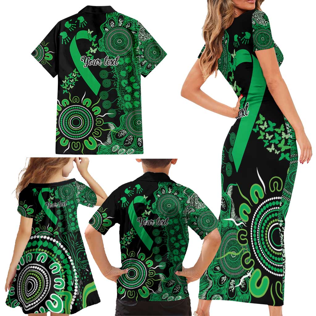 Minority Mental Health Awareness Personalised Family Matching Short Sleeve Bodycon Dress and Hawaiian Shirt Aboriginal Ribbon Dot Painting