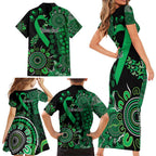 Minority Mental Health Awareness Personalised Family Matching Short Sleeve Bodycon Dress and Hawaiian Shirt Aboriginal Ribbon Dot Painting