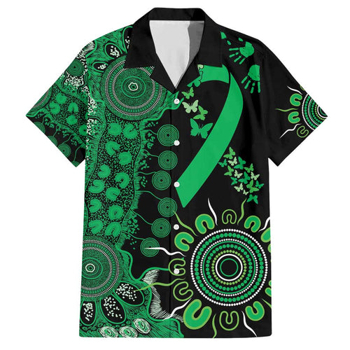 Minority Mental Health Awareness Personalised Family Matching Short Sleeve Bodycon Dress and Hawaiian Shirt Aboriginal Ribbon Dot Painting