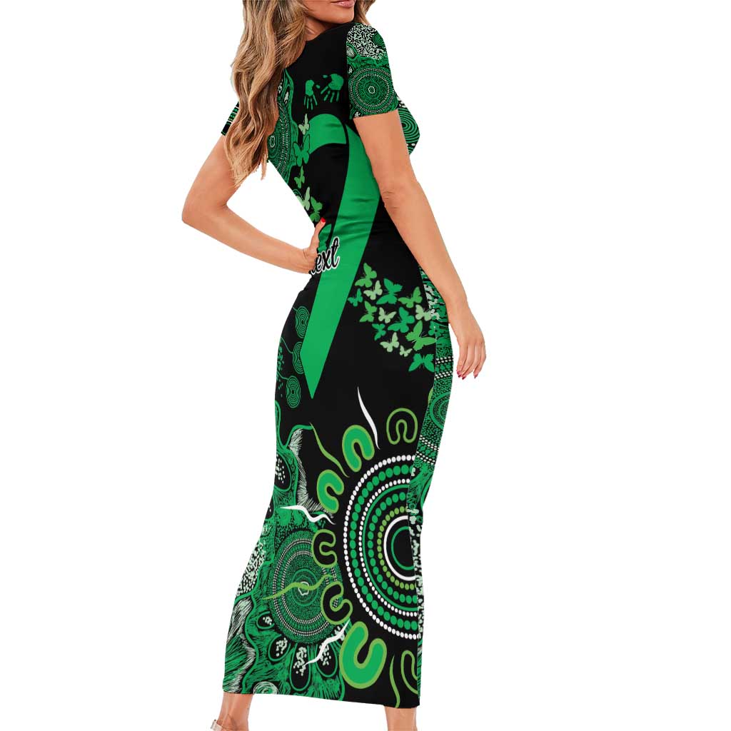 Minority Mental Health Awareness Personalised Family Matching Short Sleeve Bodycon Dress and Hawaiian Shirt Aboriginal Ribbon Dot Painting