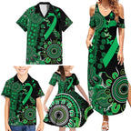 Minority Mental Health Awareness Personalised Family Matching Summer Maxi Dress and Hawaiian Shirt Aboriginal Ribbon Dot Painting