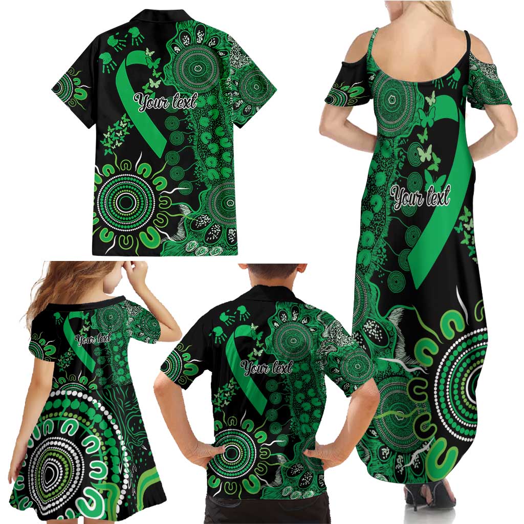 Minority Mental Health Awareness Personalised Family Matching Summer Maxi Dress and Hawaiian Shirt Aboriginal Ribbon Dot Painting