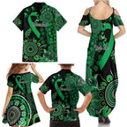 Minority Mental Health Awareness Personalised Family Matching Summer Maxi Dress and Hawaiian Shirt Aboriginal Ribbon Dot Painting