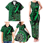 Minority Mental Health Awareness Personalised Family Matching Tank Maxi Dress and Hawaiian Shirt Aboriginal Ribbon Dot Painting