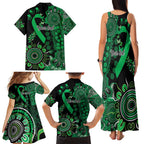 Minority Mental Health Awareness Personalised Family Matching Tank Maxi Dress and Hawaiian Shirt Aboriginal Ribbon Dot Painting