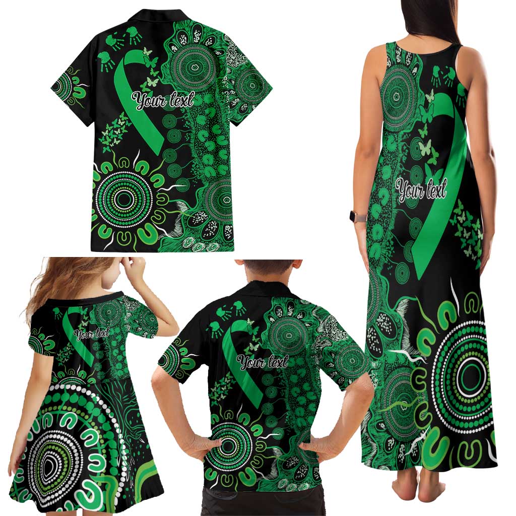 Minority Mental Health Awareness Personalised Family Matching Tank Maxi Dress and Hawaiian Shirt Aboriginal Ribbon Dot Painting