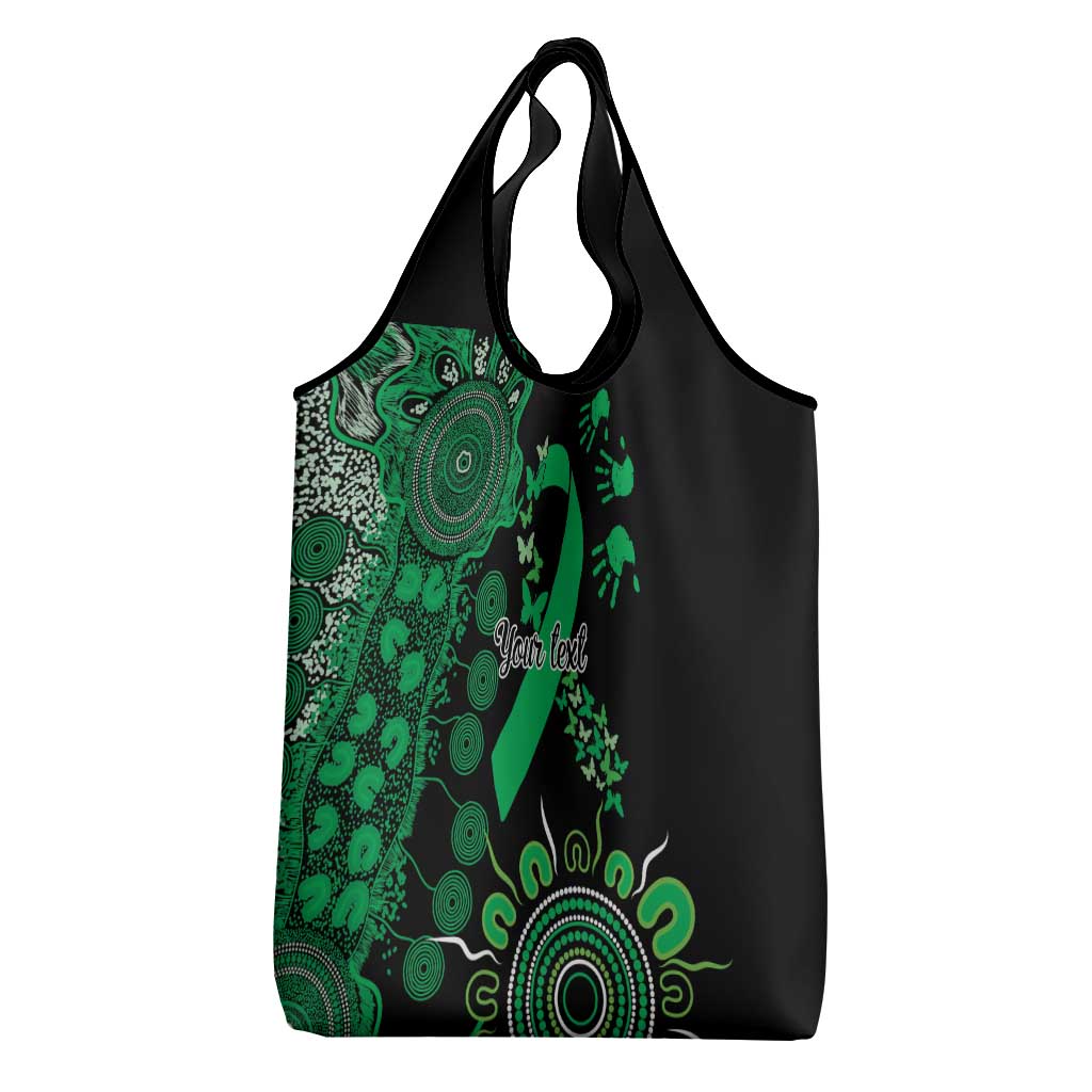 Minority Mental Health Awareness Personalised Grocery Bag Aboriginal Ribbon Dot Painting
