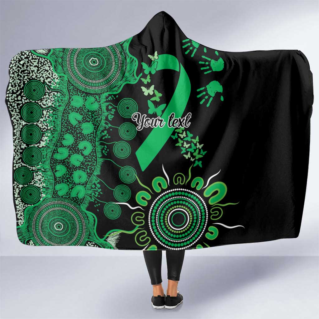 Minority Mental Health Awareness Personalised Hooded Blanket Aboriginal Ribbon Dot Painting