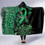 Minority Mental Health Awareness Personalised Hooded Blanket Aboriginal Ribbon Dot Painting