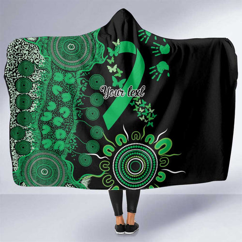 Minority Mental Health Awareness Personalised Hooded Blanket Aboriginal Ribbon Dot Painting