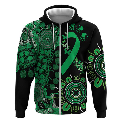 Minority Mental Health Awareness Personalised Hoodie Aboriginal Ribbon Dot Painting