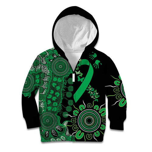 Minority Mental Health Awareness Personalised Kid Hoodie Aboriginal Ribbon Dot Painting