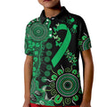 Minority Mental Health Awareness Personalised Kid Polo Shirt Aboriginal Ribbon Dot Painting