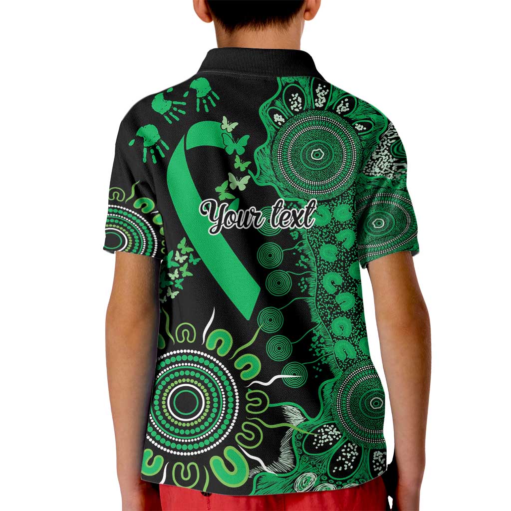 Minority Mental Health Awareness Personalised Kid Polo Shirt Aboriginal Ribbon Dot Painting