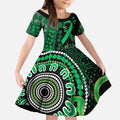 Minority Mental Health Awareness Personalised Kid Short Sleeve Dress Aboriginal Ribbon Dot Painting