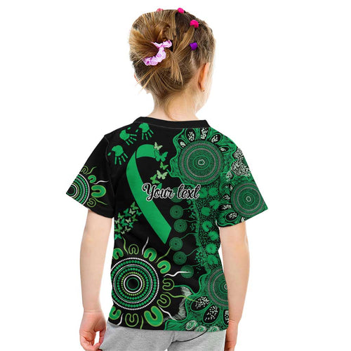 Minority Mental Health Awareness Personalised Kid T Shirt Aboriginal Ribbon Dot Painting